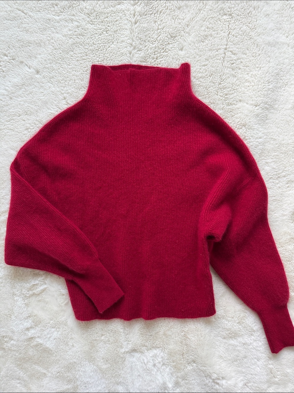 Anthropologie Pilcro Alani 100% Cashmere Sweater Womens M Medium Red Mock Neck